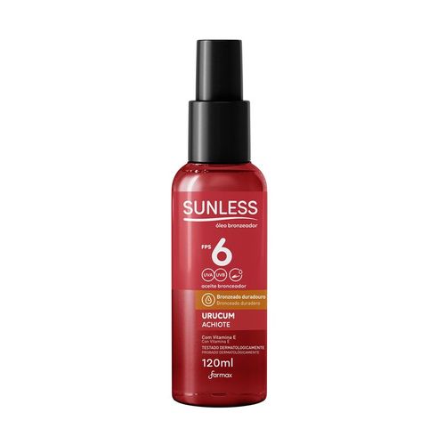 Oleo Bronzeador Urucum Fps 6 Sunless 120 Ml Farmax
