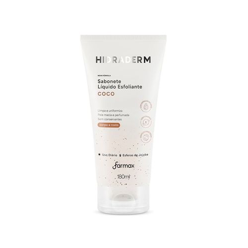Sabonete Liquido Esfoliante Coco Hidraderm 180Ml Farmax