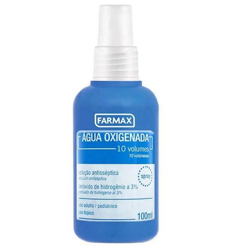 Agua Oxigenada Antisséptica 10 Vol Spray 100Ml Farmax