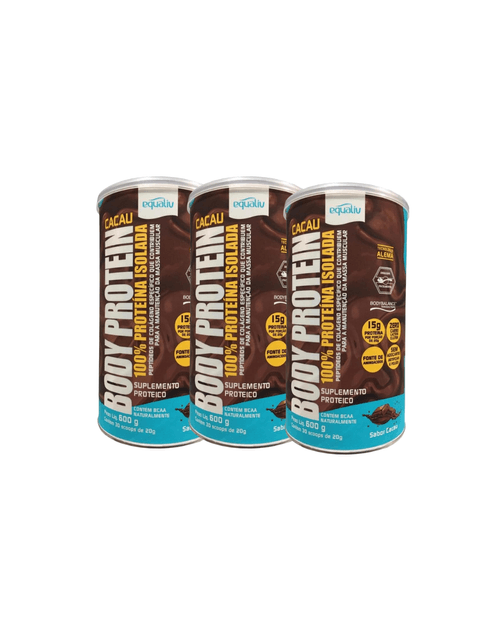 Kit 3 Body Protein Equaliv 600g Cacau