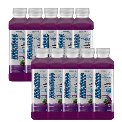 Kit 10 Hidrateee Uva 450 Ml Sodio+Tris+Pot+Zinco Vit Prevent Pharma
