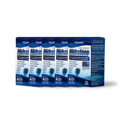 Kit 5 Hidrateee Max Pro Zinco 4 Sachês Sem Sabor - PREVENT