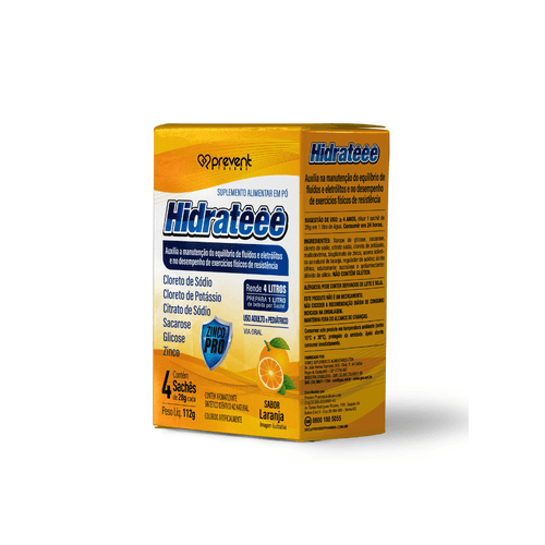 Kit 30 Hidrateee Max Pro Zinco 4 Sachês Sabor Laranja - PREVENT