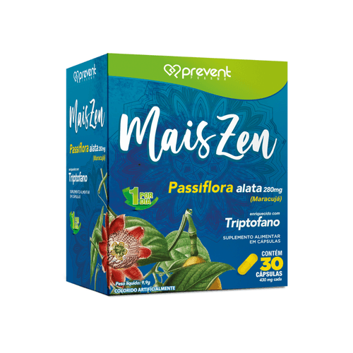 Mais Zen Dia Passiflora + Triptofano 30 Cáps - Prevent Pharma