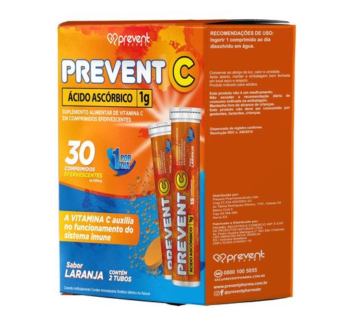 Prevent C Vitamina C 1g 30cp - Prevent