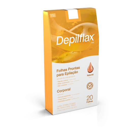 Folhas Prontas Corpo 20Un Natural Depilflax