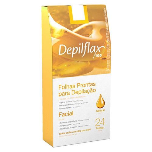 Folhas Prontas Faciais 24Un Natural Depilflax