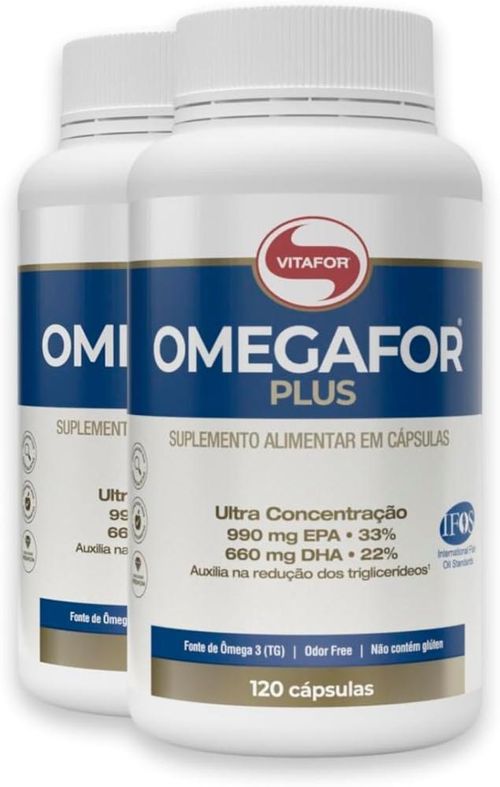 Kit 02 Omegafor Plus Ômega 3 120 Cápsulas Vitafor