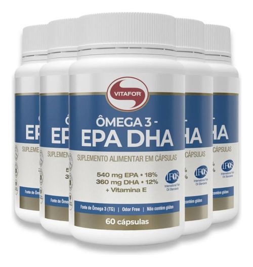 Kit 5 Ômega 3 Epa Dha Ômegafor Vitafor 60 Cápsulas