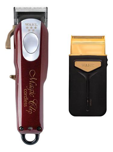 Kit Maquina Wahl Magic Clip Cordless+ Aparador Travel Shaver