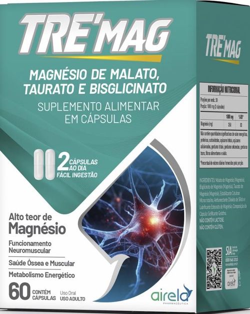 Tre Mag Magnésio 60 capsulas - Airela