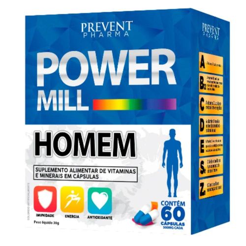 Power Mill Homem 60cap - Prevent
