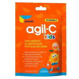 Agil C Kids Sabor Laranja 25 Pastilhas De Goma