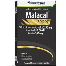 Malacal Sport 30 Capsulas Calcio + Cafeina + Vitamina D