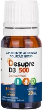 Desupre Vitamina D3 500UI Sabor Laranja 20ml Gotas - Arte Nativa-1760627341392