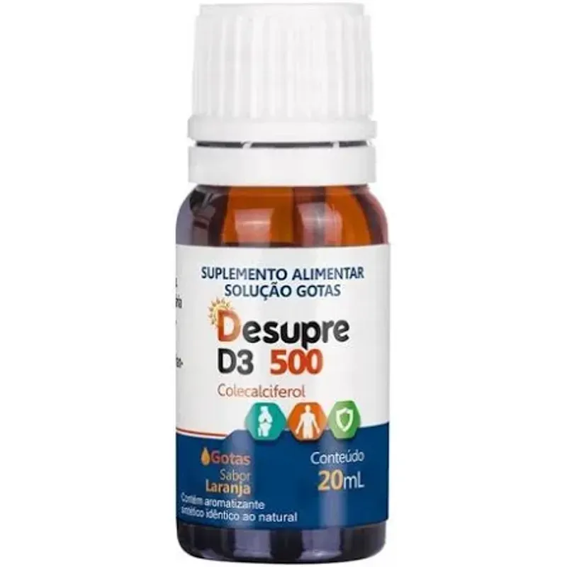 Desupre Vitamina D3 500UI Sabor Laranja 20ml Gotas - Arte Nativa-1760627341392